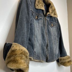 Giacca 90s Style Denim Fur Jacket